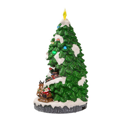 Kurt Adler 15.7-Inch Battery Operated Musical With Moving Train Lighted Christmas Tabletop Decor