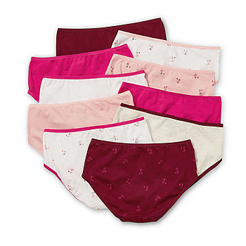Girl's 10-Pack Assorted Cotton Hipster Underwear by Hanes