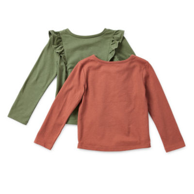 Thereabouts Little & Big Girls 2-pc. Round Neck Long Sleeve T-Shirt