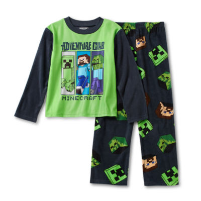 Little & Big Boys 2pc. Minecraft Pant Pajama Set, Color Green JCPenney