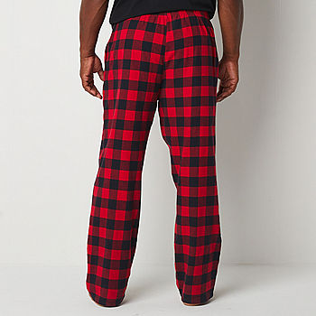 St. John's Bay Mens Flannel Jogger Pajama Pants, Color: Red Buffalo -  JCPenney