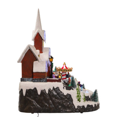 Kurt Adler 15-Inch Musical Church Lighted Christmas Tabletop Decor