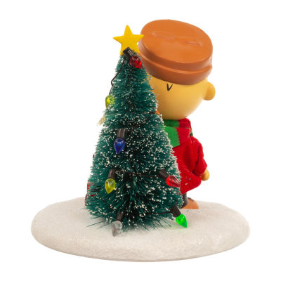 Kurt Adler 4.5-Inch Fabric Mache Charlie Brown With Tree Peanuts Christmas Tabletop Decor