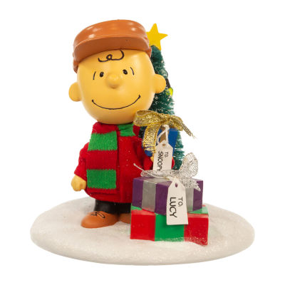 Kurt Adler 4.5-Inch Fabric Mache Charlie Brown With Tree Peanuts Christmas Tabletop Decor
