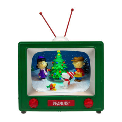 Kurt Adler 6-Inch Battery Operated Outdoor Scene Tv Peanuts Plays Music Christmas Tabletop Decor