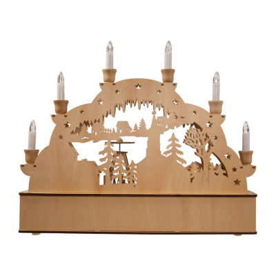 Kurt Adler 14.17-Inch Wooden Lighted Plays Music Christmas Village