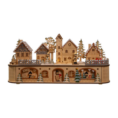 Kurt Adler 8.27-Inch Battery Operated Led 2 Tier Lighted Christmas Village