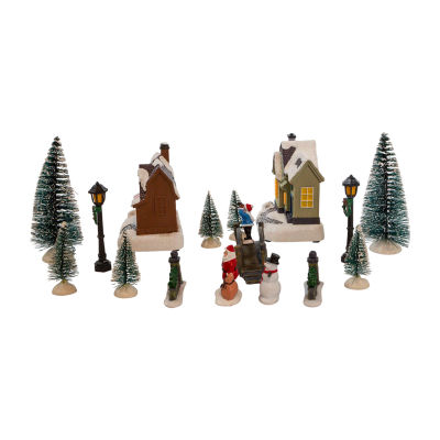 Kurt Adler 5-Inch Battery Operated 17-pc. Lighted Christmas Village