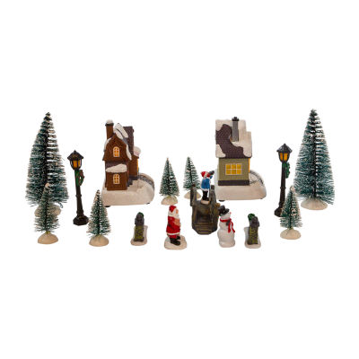 Kurt Adler 5-Inch Battery Operated 17-pc. Lighted Christmas Village