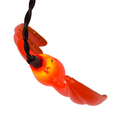 Kurt Adler 25 Purple Orange Bat Indoor Outdoor Icicle Lights