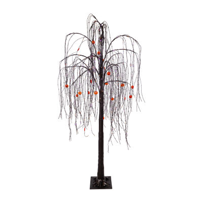 Kurt Adler Foot W Purple Orange Lights Foot Pre-Lit Multi-Function Lights Willow Christmas Tree