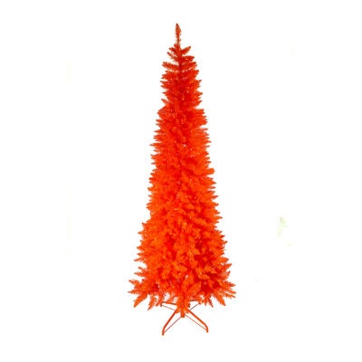 Kurt Adler Orange Slim 7 Foot Pre-Lit Christmas Tree