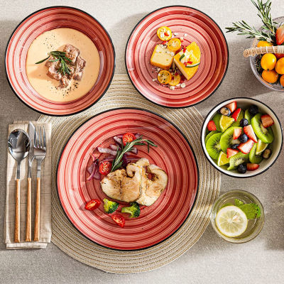 Elama 24-pc. Stoneware Dinnerware Set