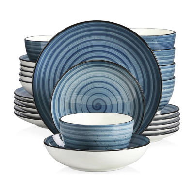 Elama 24-pc. Stoneware Dinnerware Set