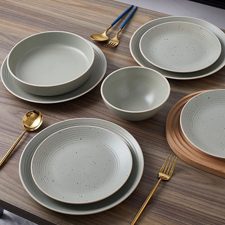 Elama 20-pc. Stoneware Dinnerware Set, One Size, Green