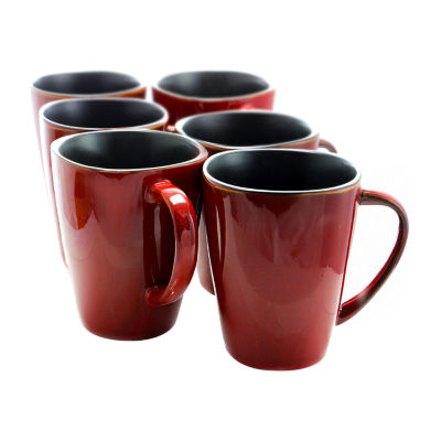 Elama 14oz 6pc Dinner Mugs 6-pc. Stoneware Dinnerware Set