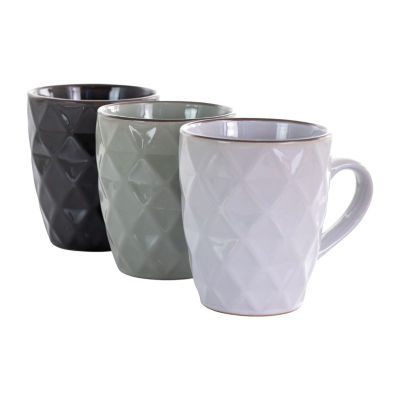 Elama Diamond Waves 6-pc. Stoneware Mug Set