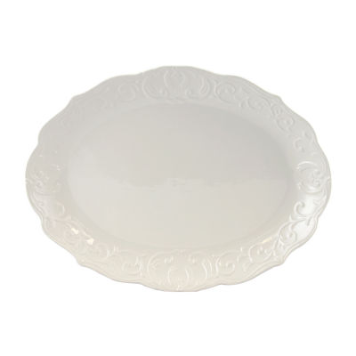 Gibson Embossed Serving Platter Stoneware