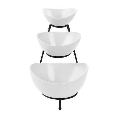 Elama 3 Tier Set Tiered Server Porcelain