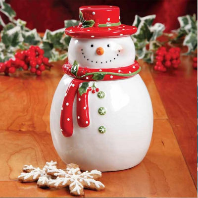 Gibson Jolly Plenitude 7.5in Snowman Cookie Jar