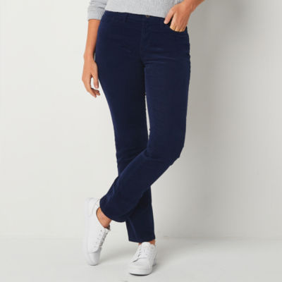 St. John's Bay Womens High Rise Wide Leg Corduroy Pant