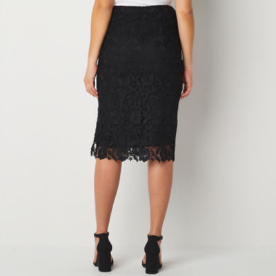 Ryegrass Womens Mid Rise Midi Pencil Skirt
