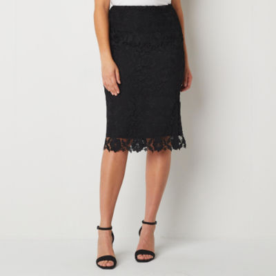 Ryegrass Womens Mid Rise Midi Pencil Skirt, Color Black JCPenney