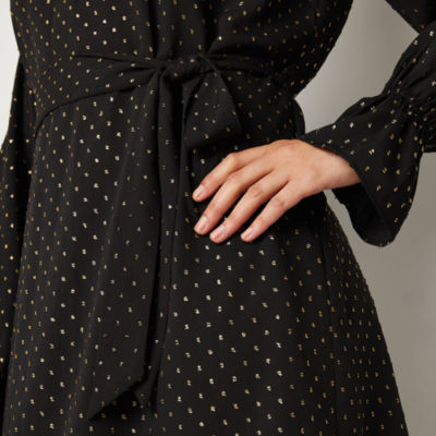 Ryegrass Long Sleeve Embellished Midi Blouson Dress