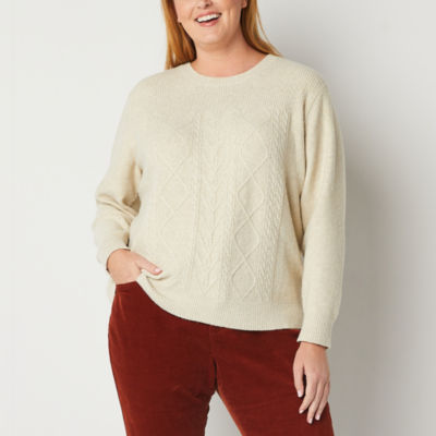 Long Sleeve Pointelle V-Neck Pullover