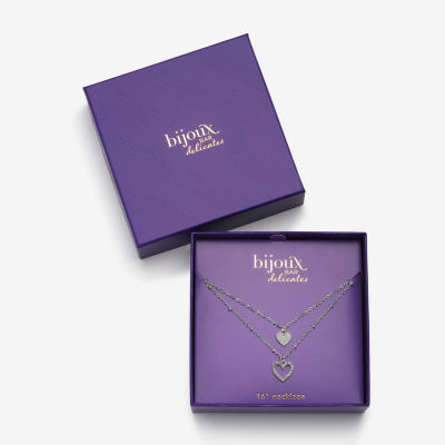 Bijoux Bar Silver Tone Glass Silver Tone Strand Necklace