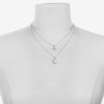 Bijoux Bar Delicates Silver Tone Womens Glass 16 Inch Strand Necklace