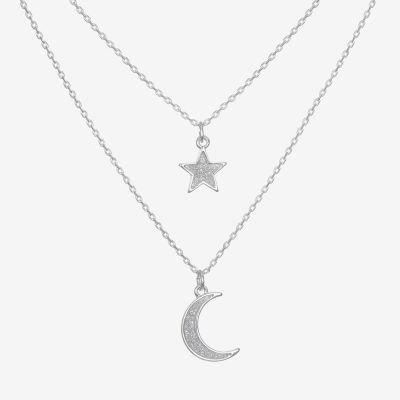 Bijoux Bar Delicates Silver Tone Womens Glass 16 Inch Strand Necklace
