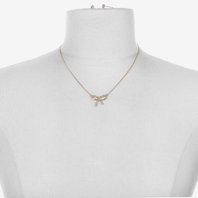 Bijoux Bar Delicates Gold Tone Womens Glass Bow 2-pc. Jewelry Set