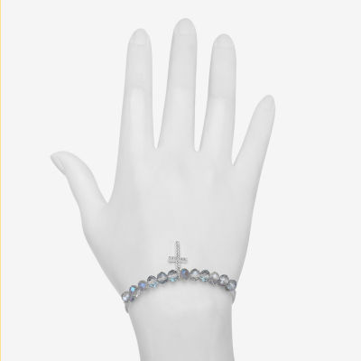 Bijoux Bar Delicates Silver Tone Womens Solid Link Cross Chain Bracelet