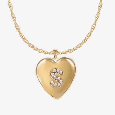 Monet Jewelry Initial Pendant Necklace And Stud Earring Womens Glass Heart 2-pc. Jewelry Set