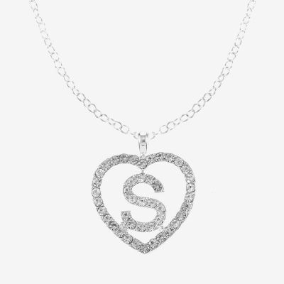 Monet Jewelry Initial Pendant Necklace And Stud Earring 2-pc. Glass Heart Jewelry Set