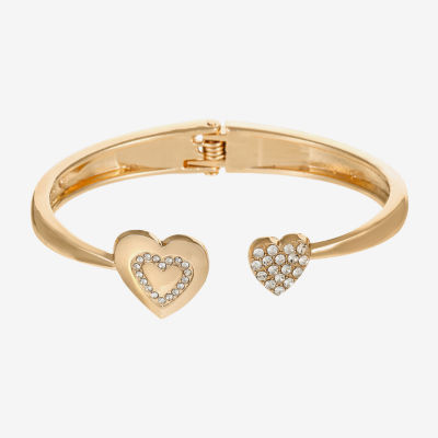 Monet Jewelry Initial Glass Heart Cuff Bracelet