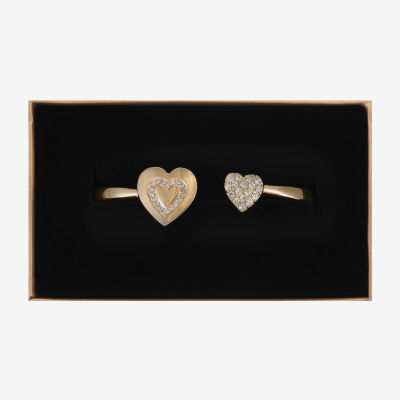 Monet Jewelry Initial Glass Heart Cuff Bracelet