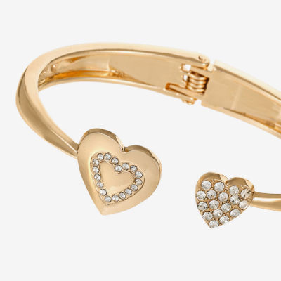 Monet Jewelry Initial Glass Heart Cuff Bracelet