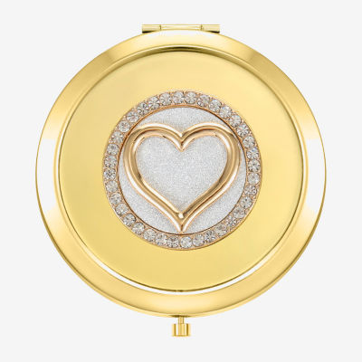 Monet Jewelry Initial Gold Tone Heart Compact Mirrors