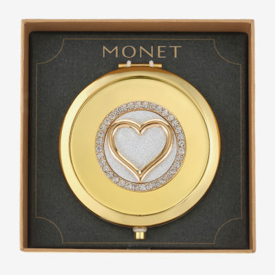 Monet Jewelry Initial Gold Tone Heart Compact Mirrors