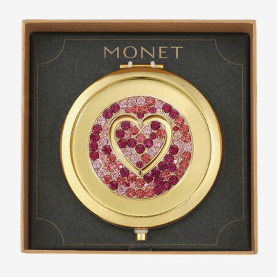 Monet Jewelry Initial Gold Tone Heart Compact Mirrors