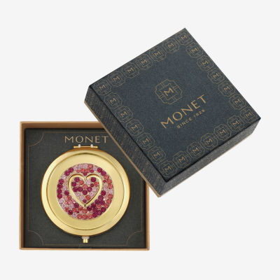 Monet Jewelry Initial Gold Tone Heart Compact Mirrors