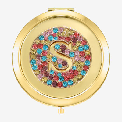 Monet Jewelry Initial Gold Tone Round Compact Mirrors