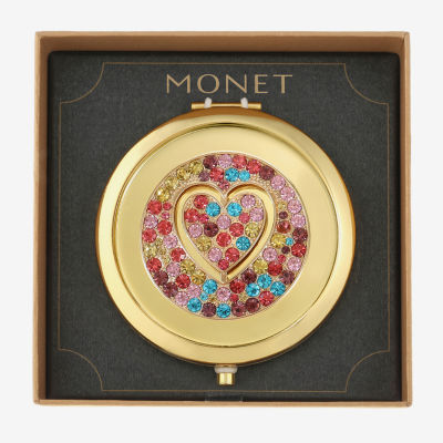 Monet Jewelry Gold Tone Round Compact Mirrors