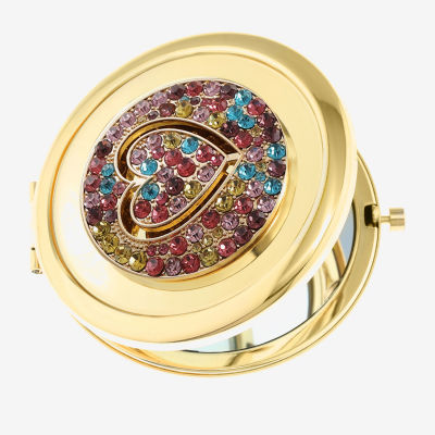 Monet Jewelry Gold Tone Round Compact Mirror