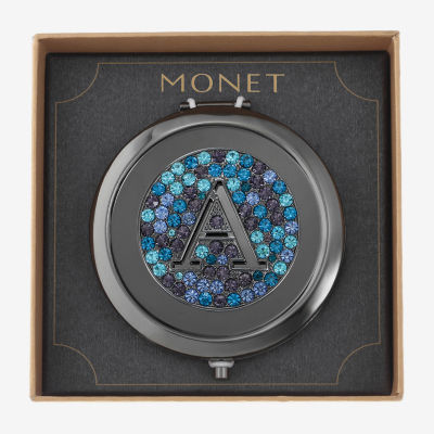 Monet Jewelry Initial Gray Round Compact Mirrors