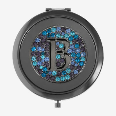 Monet Jewelry Initial Gray Round Compact Mirror
