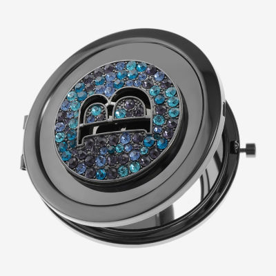 Monet Jewelry Initial Gray Round Compact Mirror