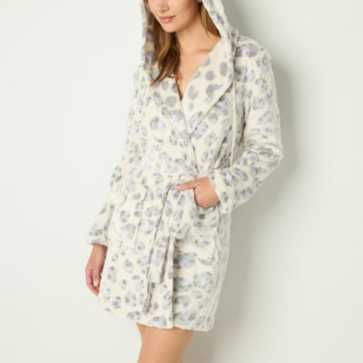 Sleep Chic Womens Fleece Long Sleeve Mid Length Robe